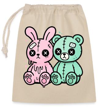 Goth Bunny Horror Rabbit Gothic Creepy Creepy - Closable cotton gift bag (25x30cm) - nature - Front