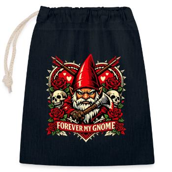 Böser Gnom, Dunkler Gnom, Goth-gnom, Lustiger Gnom - Verschließbarer Geschenkbeutel aus Baumwolle (25x30cm) - Navy - Vorne