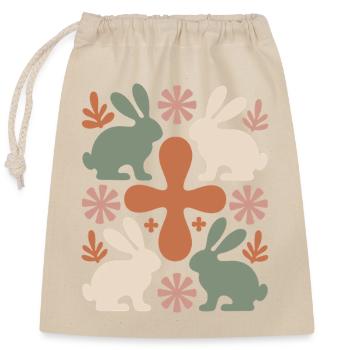 Easter Bunny Cross Pattern - Closable cotton gift bag (25x30cm) - nature - Front