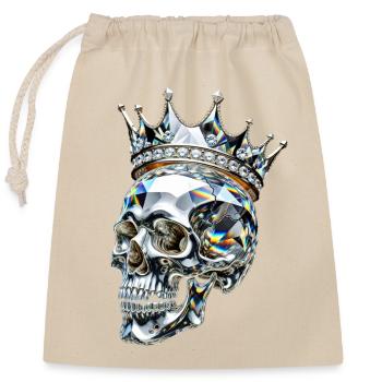 Crystal Skull King Diamond Crown - Verschließbarer Geschenkbeutel aus Baumwolle (25x30cm) - Natur - Vorne