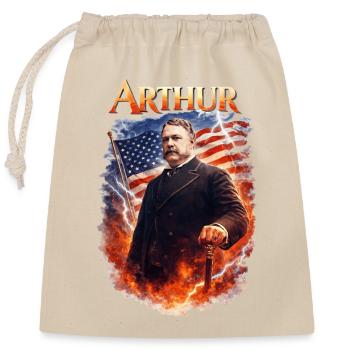 Arthur Patriotischer Feuersturm - Verschließbarer Geschenkbeutel aus Baumwolle (25x30cm) - Natur - Vorne