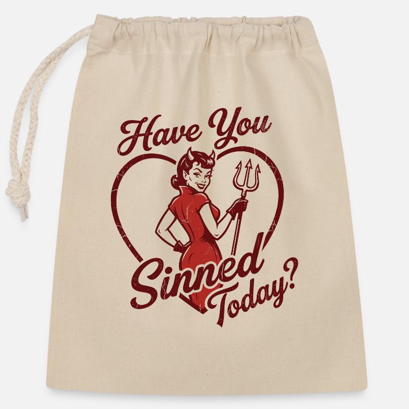 T-shirt Devil Humor pour les fans de Provocation - Sac cadeau en coton avec cordon (25 x 30 cm) - nature