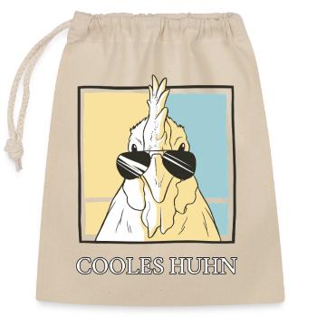 Cooles Huhn – Für echte Hühnerliebhaber - Verschließbarer Geschenkbeutel aus Baumwolle (25x30cm) - Natur - Vorne