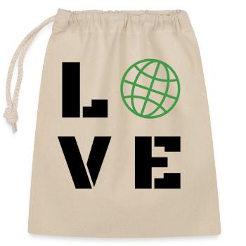 Aimer la Journée de la Terre Écologie, Globe Vert, Art Planète - Sac cadeau en coton avec cordon (25 x 30 cm) - nature - Devant