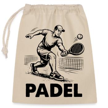 Tenue sportive du joueur de padel Smash Silhouette - Sac cadeau en coton avec cordon (25 x 30 cm) - nature - Devant