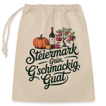  Steiermark Griin Gschmackig Guat Kürbis Apfelbaum - Verschließbarer Geschenkbeutel aus Baumwolle (25x30cm) - Natur - Vorne