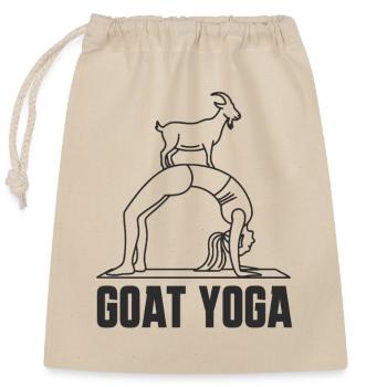 Yoga de chèvre - Drôle de design de fitness de yoga de chèvre - Sac cadeau en coton avec cordon (25 x 30 cm) - nature - Devant