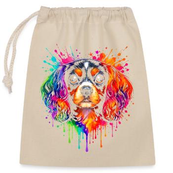 Cavalier King Charles | Spaniel Pop Art - Verschließbarer Geschenkbeutel aus Baumwolle (25x30cm) - Natur - Vorne
