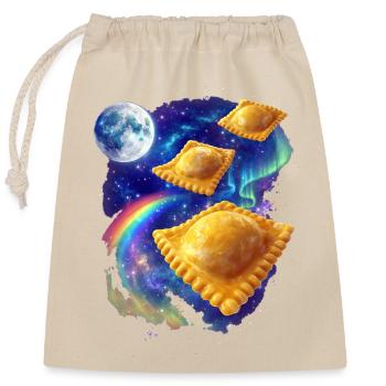 Space Ravioli - Closable cotton gift bag (25x30cm) - nature - Front