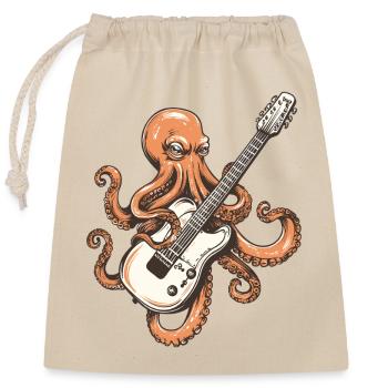 Guitare rock Octopus - Sac cadeau en coton avec cordon (25 x 30 cm) - nature - Devant