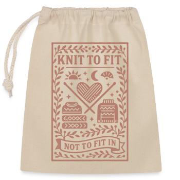 Knitting instead of fitting | Men's Wool - Closable cotton gift bag (25x30cm) - nature - Front