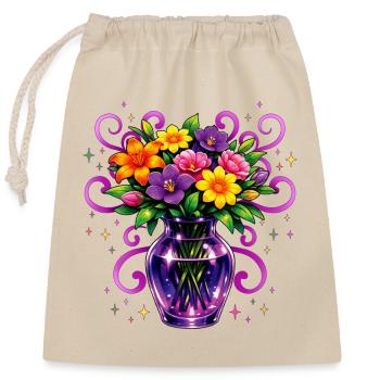 Beltane-Segnungen Mai-Day-Mystische Blume - Verschließbarer Geschenkbeutel aus Baumwolle (25x30cm) - Natur - Vorne