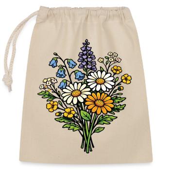 Wildflower Bouquet - Closable cotton gift bag (25x30cm) - nature - Front
