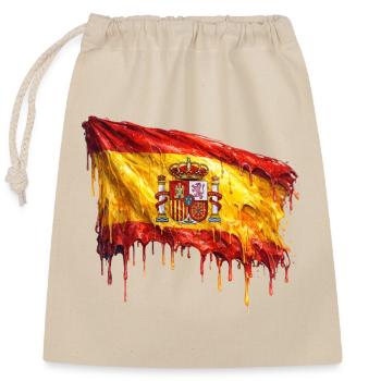Tröpfelnde Spanienflagge Kunst - Verschließbarer Geschenkbeutel aus Baumwolle (25x30cm) - Natur - Vorne