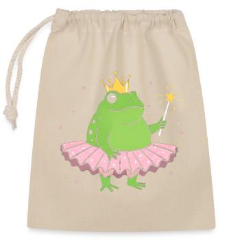 Froschprinzessin im Rosa-Tutu - Verschließbarer Geschenkbeutel aus Baumwolle (25x30cm) - Natur - Vorne