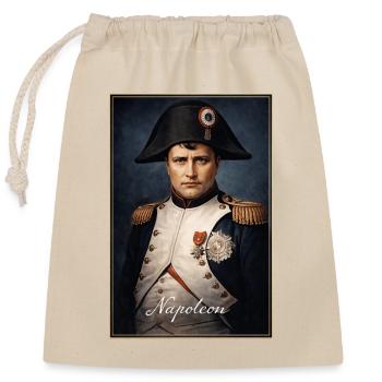 Napoleon Portrait Militäruniform - Verschließbarer Geschenkbeutel aus Baumwolle (25x30cm) - Natur - Vorne