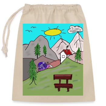 Alpes Escargots Lettres Montagnes Alm Facteur - Sac cadeau en coton avec cordon (25 x 30 cm) - nature - Devant