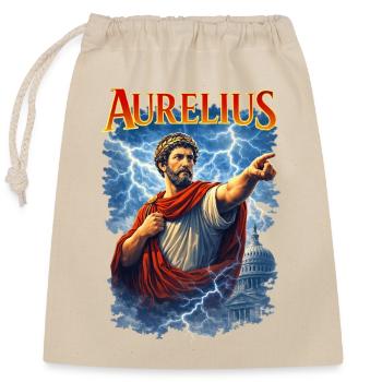 Marcus Aurelius Porträt - Verschließbarer Geschenkbeutel aus Baumwolle (25x30cm) - Natur - Vorne