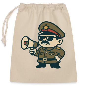Retro Sergeant Megaphone - Closable cotton gift bag (25x30cm) - nature - Front