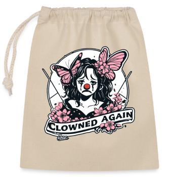 Clowned Again Clown Art - Closable cotton gift bag (25x30cm) - nature - Front
