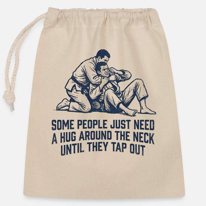 Some people just need a hug - Closable cotton gift bag (25x30cm) - nature