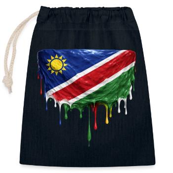 Namibia Flag Tropfenkunst - Verschließbarer Geschenkbeutel aus Baumwolle (25x30cm) - Navy - Vorne
