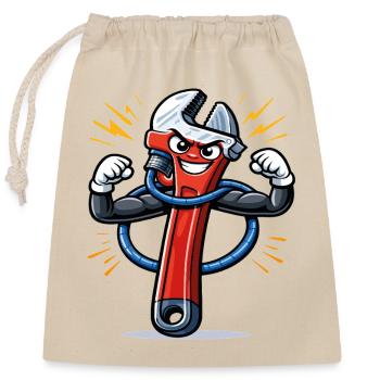 Plumber craftsman plumbing troubleshooting - Closable cotton gift bag (25x30cm) - nature - Front