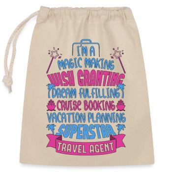Vacation Planning Superstar Trip Cruising - Closable cotton gift bag (25x30cm) - nature - Front
