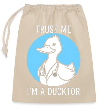 Ducktor Trust - Closable cotton gift bag (25x30cm) - nature - Front