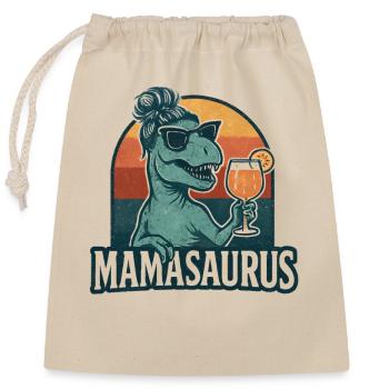 Mamasaurus Mama Mutter Geschenkidee Humor Lustig - Verschließbarer Geschenkbeutel aus Baumwolle (25x30cm) - Natur - Vorne