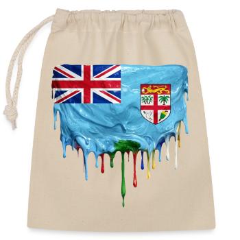 Drapeau dégoulinant des Fidji - Sac cadeau en coton avec cordon (25 x 30 cm) - nature - Devant