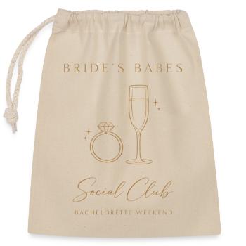Bride Babes Shirt JGA Bachelorette Team Bride - Verschließbarer Geschenkbeutel aus Baumwolle (25x30cm) - Natur - Vorne