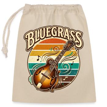 Retro Vintage Bluegrass Music Mandolin - Closable cotton gift bag (25x30cm) - nature - Front