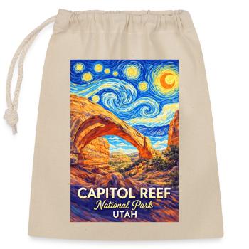 Capitol Reef Nationalpark, Utah Sternennacht - Verschließbarer Geschenkbeutel aus Baumwolle (25x30cm) - Natur - Vorne