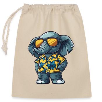 Holiday des Éléphants - Sac cadeau en coton avec cordon (25 x 30 cm) - nature - Devant
