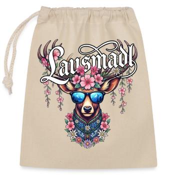 Lausmadl Chemise Tracht Damen Trachtenshirt Kinder - Sac cadeau en coton avec cordon (25 x 30 cm) - nature - Devant