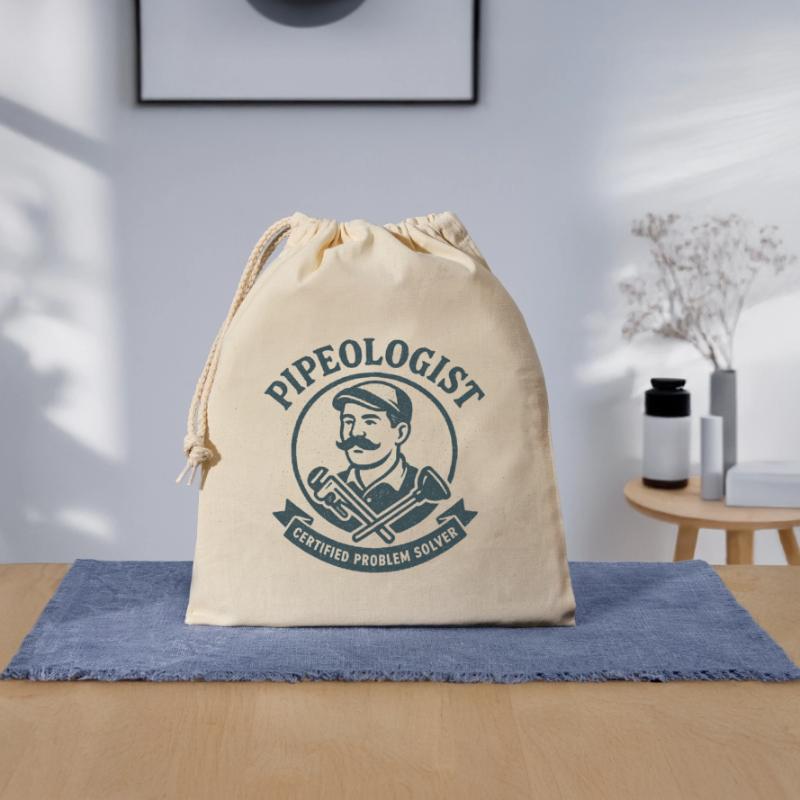 Pipe Expert | Plumber Problem Solver Closable cotton gift bag (25x30cm)