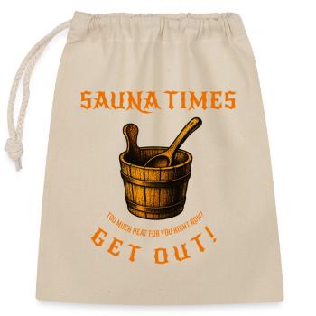 sauna_times - Verschließbarer Geschenkbeutel aus Baumwolle (25x30cm) - Natur - Vorne
