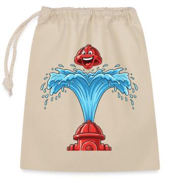 Bulles de cœur provenant de la bouche d’incendie - Sac cadeau en coton avec cordon (25 x 30 cm) - nature - Devant