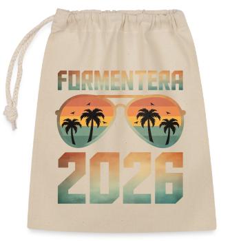 Formentera 2026 - Closable cotton gift bag (25x30cm) - nature - Front