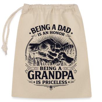 Grand-père Honneur Précieux liens familiaux - Sac cadeau en coton avec cordon (25 x 30 cm) - nature - Devant