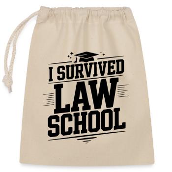 I Survived Law School - Closable cotton gift bag (25x30cm) - nature - Front
