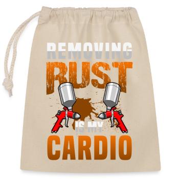 Removing Rust Is My Cardio Funny Auto Body Art - Closable cotton gift bag (25x30cm) - nature - Front