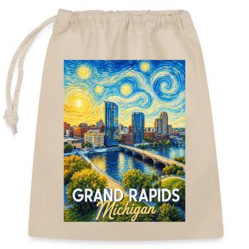 Nuit étoilée à Grand Rapids, Michigan - Sac cadeau en coton avec cordon (25 x 30 cm) - nature - Devant
