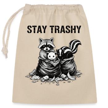 Humour animalier poubelle Opossum raton laveur - Sac cadeau en coton avec cordon (25 x 30 cm) - nature - Devant