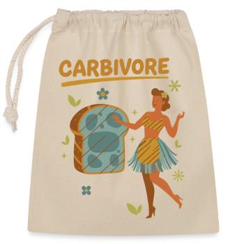 sourdough Bread Baking Baker CARBIVORE Sourdough - Closable cotton gift bag (25x30cm) - nature - Front