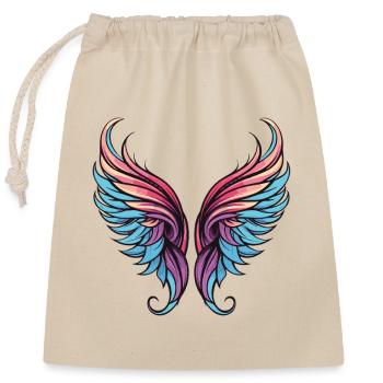 Icône des ailes - Sac cadeau en coton avec cordon (25 x 30 cm) - nature - Devant