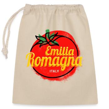 Emilia-Romagna mit Tomate Italien Vintage Souvenir - Verschließbarer Geschenkbeutel aus Baumwolle (25x30cm) - Natur - Vorne