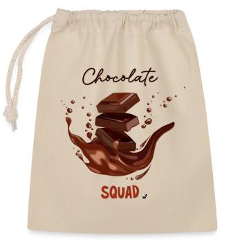 Morceaux de chocolat et Abbi au chocolat fondu - Sac cadeau en coton avec cordon (25 x 30 cm) - nature - Devant