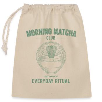 Morning Matcha Club Everyday Ritual Just Whisk It - Closable cotton gift bag (25x30cm) - nature - Front